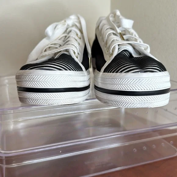 Women's Keds Kate Spade Shoes, 9.5, Black & White - Picture 9 of 11